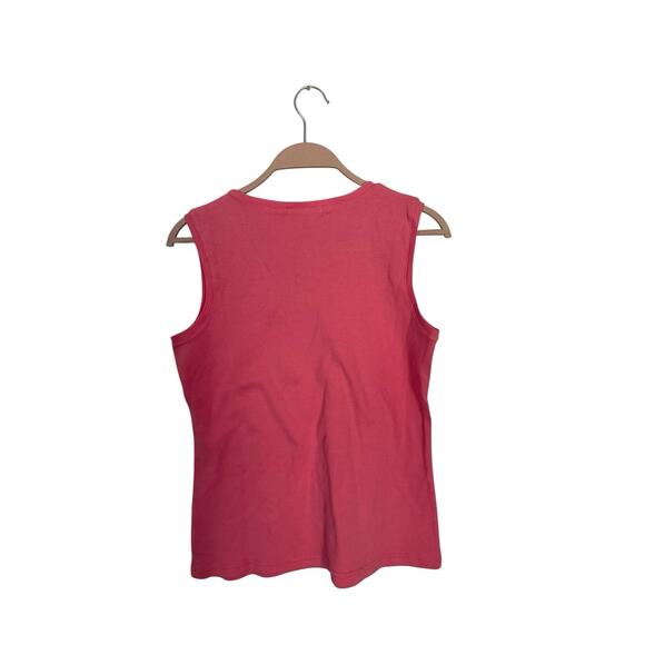 Eddie Bauer size medium Cotton sleeveless Tank top pink New with tags vintage - Picture 2 of 3